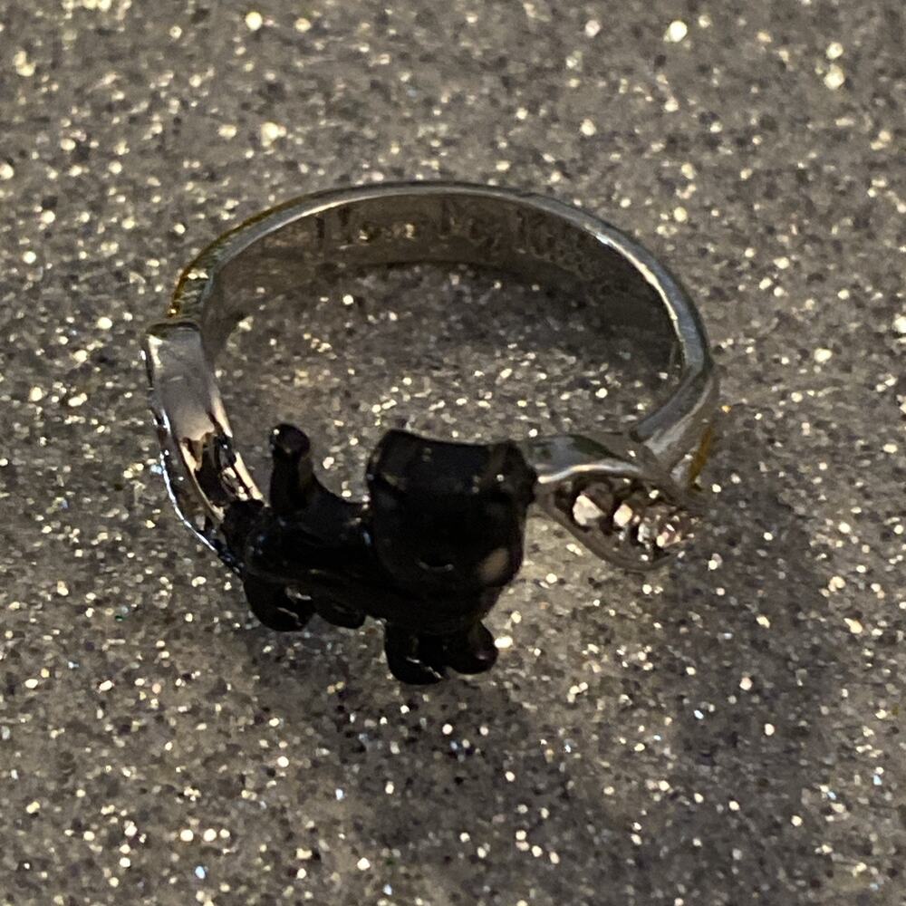 Women’s fashion cat shape Ring engraved with “Love my kitty” size 5